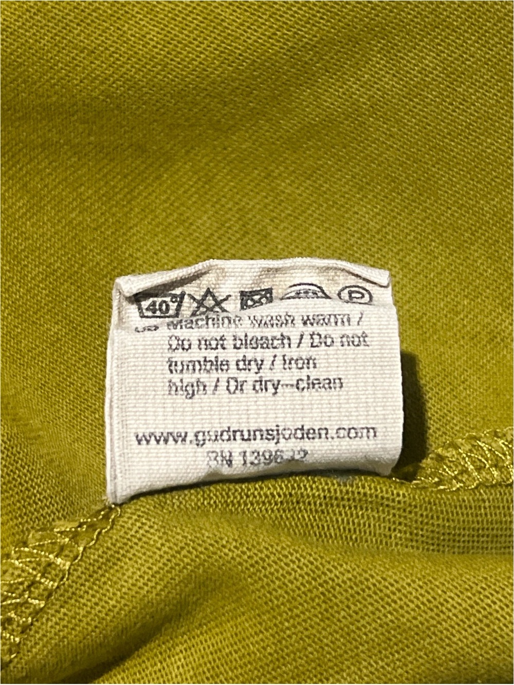 Gudrun Sjoden Top Women’s Medium Green Organic Cotton Pocket Lagenlook Boho - Picture 11 of 11
